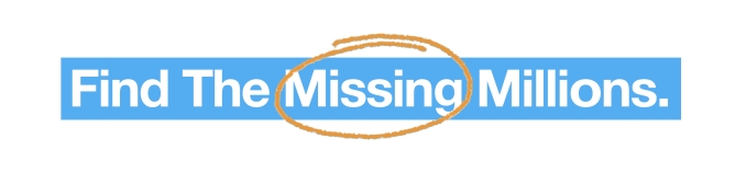 Find the Missing Millions logo blue